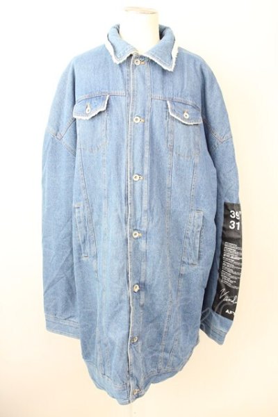 画像1: AFYF(rovtski) / DENIM BOA　オーバーサイズLONG Gジャン F インディゴ T-25-01-30-008-0-ou-YM-ZT