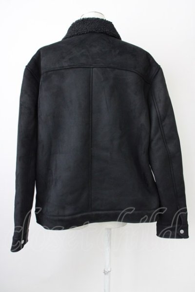 画像2: ZARA / 裏ボアフェイクスウェードブルゾンジャケット EU XL ブラック T-25-02-13-012-ZA-ou-YM-ZT-ML005