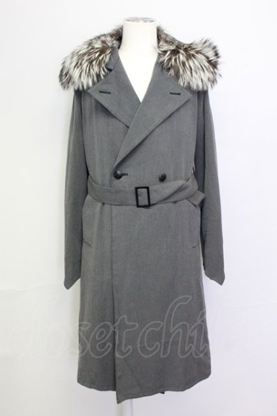 画像1: kiryuyrik / Fur Long Trench コ-ト S グレー T-25-03-06-011-ki-ja-YM-ZT-M111