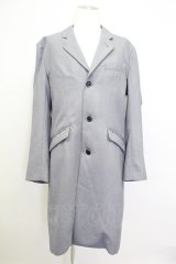 画像: 【SALE】NO ID. ジャケット.Pツイル千鳥エンボストラベルチェスターJKT /グレー/3 T-21-12-02-002-NO-ja-KN-ZT154