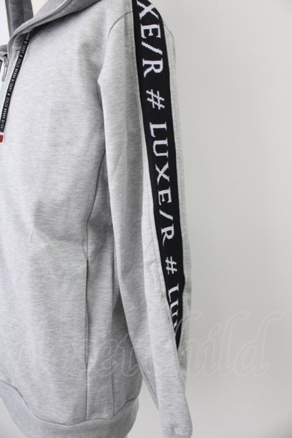 SALE】LUXE／R パーカー.袖ジャガードラインジップアップ /グレー/L T-22-12-21-014-LU-to-YM-ZT466 -  メンズクローゼットチャイルド