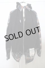 画像: 【SALE】MAISON MIHARA YASUHIRO パーカー.SHIRT DOCKING PARKA /ブラックｘパターン/46 O-23-04-17-019-KU-to-YM-ZT197