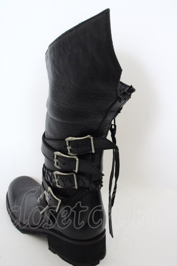 KMRii / Crush Strap Boots/RFM ロングブーツ 39 ブラック  O-24-04-16-070-KM-sho-YM-ZT4000 - メンズクローゼットチャイルド