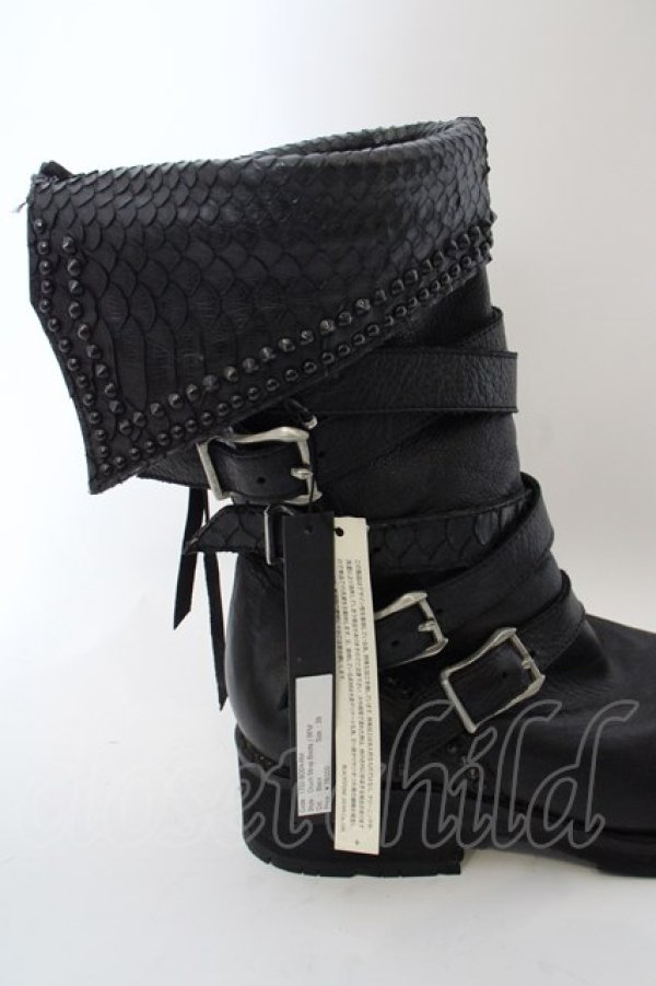 KMRii / Crush Strap Boots/RFM ロングブーツ 39 ブラック  O-24-04-16-070-KM-sho-YM-ZT4000 - メンズクローゼットチャイルド