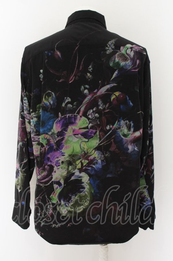 画像2: 【セール】LAD MUSICIAN / DECHINE FLOWER STANDARD　シャツ 46 ブラックｘブルー O-24-05-14-005-LA-sh-YM-ZT389 (2)