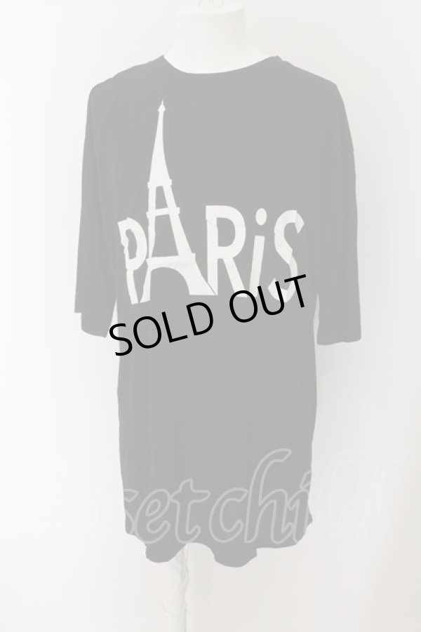 画像1: unrelaxing / PARISプリントオーバーサイズTシャツ F ブラック O-24-05-26-033-un-to-YM-OS (1)