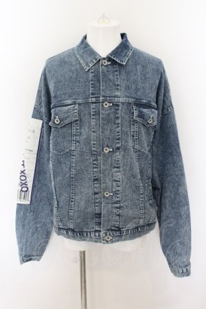 画像: 【サマーセール】AFYF（rovtski） / バックパッチ オーバーサイズDENIM　Gジャン F インディゴ O-24-06-15-004-AF-ou-YM-ZT273