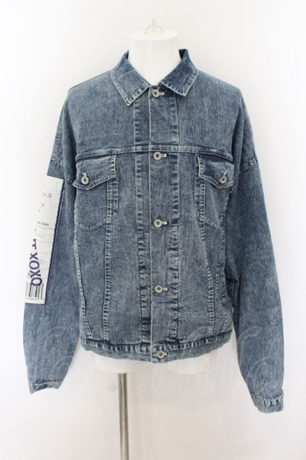 画像1: 【サマーセール】AFYF（rovtski） / バックパッチ オーバーサイズDENIM　Gジャン F インディゴ O-24-06-15-004-AF-ou-YM-ZT273 (1)