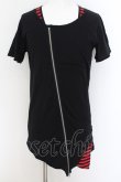 画像1: CIVARIZE / Betrayal　アンサンブルジッパーTシャツ 46 ブラックｘレッド O-24-07-21-011-CI-to-YM-OS (1)