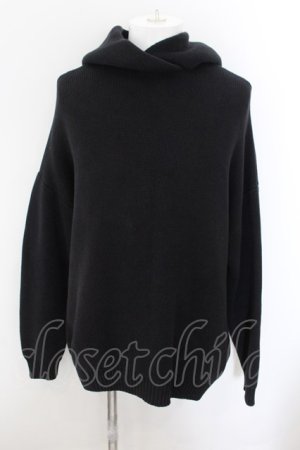 画像: NIL DUE / NIL UN TOKYO / EMBROIDERY KNIT HOODIE パーカー F ブラック O-24-10-24-009-NI-ja-YM-ZT237