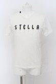 画像1: BUFFALO BOBS / STELLAラメプリントVネックTシャツ 1-2 ホワイト O-24-07-26-046-BU-ts-YM-ZT109 (1)