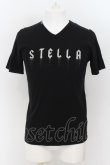 画像1: BUFFALO BOBS / STELLAラメプリントVネックTシャツ 1-2 ブラック O-24-07-26-048-BU-ts-YM-ZT109 (1)