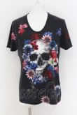 画像1: CIVARIZE / 転写スカルフラワーTシャツ 46 ブラック O-24-08-14-044-CI-ts-YM-OS (1)