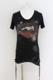 画像1: CIVARIZE / Upheaval サイドギャザーリップTシャツ 46 ブラック O-24-08-14-051-CI-ts-YM-OS (1)