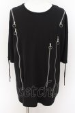 画像1: CIVARIZE / レースアップZIPデザインビッグTシャツ F ブラック O-24-08-18-024-CI-ts-YM-OS (1)