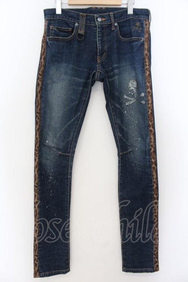 画像1: Roen Jeans / レオパードラインペインティングスキニーデニムパンツ 30 インディゴ O-24-08-29-100-Ro-pa-YM-ZT252 (1)