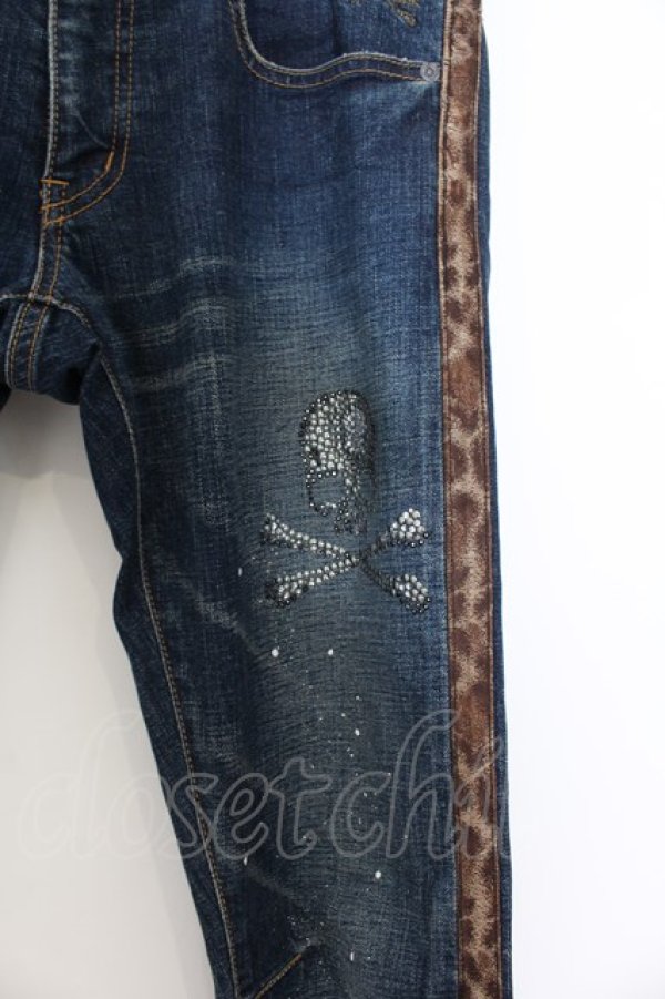 画像3: Roen Jeans / レオパードラインペインティングスキニーデニムパンツ 30 インディゴ O-24-08-29-100-Ro-pa-YM-ZT252 (3)