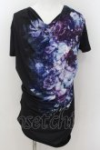 画像1: CIVARIZE / モードドレープフラワーTシャツ 44 ブラックｘブルー O-24-08-29-021-CI-ts-YM-OS (1)