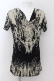 画像1: CIVARIZE / 掠れプリントドレープネックTシャツ 46 ブラック O-24-08-29-027-CI-ts-YM-OS (1)