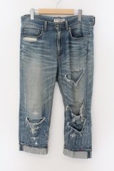 画像: PROPA9ANDA / DAMAGE CUSTOM CROPPED DENIM パンツ  インディゴ O-24-09-15-060-PR-pa-YM-ZT206