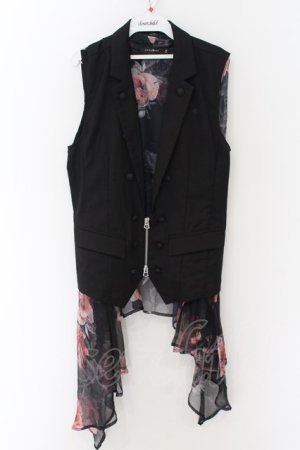 画像: CIVARIZE / ジップアップナポレオンベスト 44 ブラックｘレッド O-24-09-16-021-CI-to-YM-OS