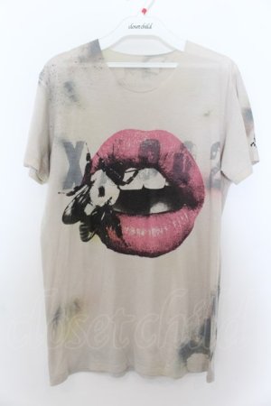 画像: maxsix / LIP ON HONEY Tシャツ M ベージュ O-24-09-27-015-ma-ts-YM-ZT0930A