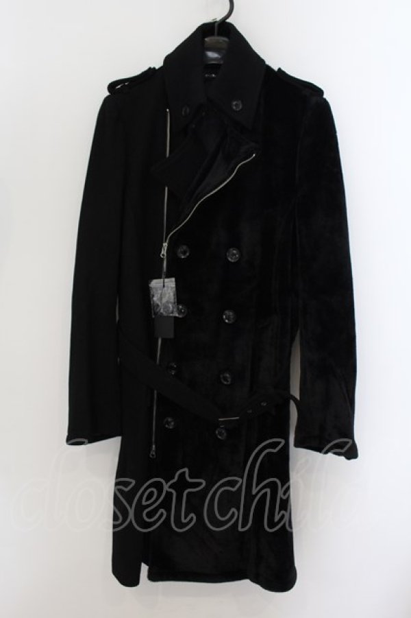 画像1: CIVARIZE / 切り替えライダーストレンチコート F ブラック O-24-09-29-007-CI-ou-YM-ZT1004 (1)