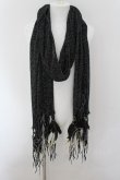 画像1: KMRii / Glitter STOLE Feather　ストール  ブラックｘシルバー O-24-10-10-109-KM-za-YM-OS (1)