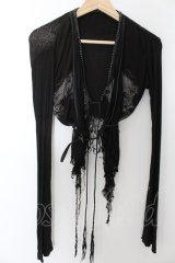 画像: KMRii / MAGNOLIA DESTROY SUSPENDERS CARDIGAN   ブラック O-24-10-10-002-KM-to-YM-OS