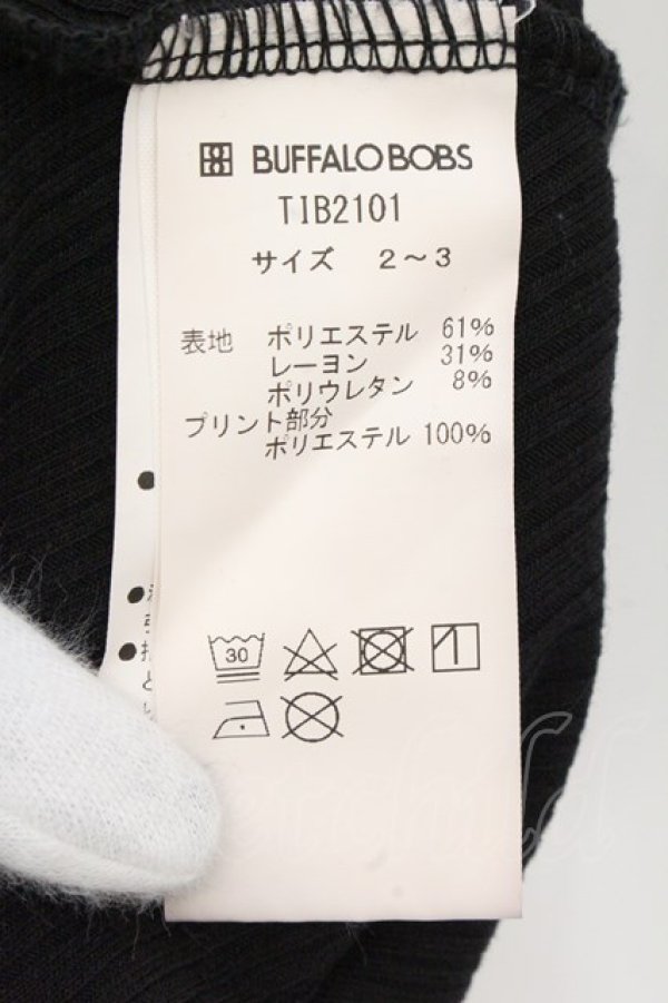 画像3: BUFFALO BOBS / LACE-DRAPE(レース ドレープ)切り替えドレープカットソー 2-3 ブラック O-24-10-29-036-BU-to-YM-OS (3)