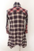 画像4: LGB / SHIRT-G/DRESS　七部袖シャツワンピース 0（レディース） ネイビーｘレッド O-24-10-29-065-LG-sh-YM-OS (4)