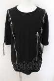 画像1: CIVARIZE / レースアップZIPデザインビッグTシャツ F ブラック O-24-10-29-026-CI-ts-YM-OS (1)