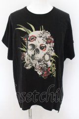 画像: JURY BLACK / ボタニカルスカルイレヘムBIG Tシャツ  ブラック O-24-10-29-028-JU-ts-YM-ZT319