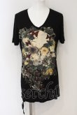 画像1: KMRii / MAGNOLIA SKULL FLOWER Tシャツ 3 ブラック O-24-12-29-064-KM-ts-YM-ZT0104-A (1)