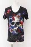 画像1: CIVARIZE / 転写スカルフラワーTシャツ 44 ブラック O-24-12-30-053-CI-ts-YM-ZT427 (1)