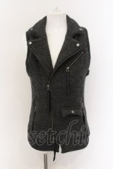 画像: Moonage Devilment / Heavy Knit Riders Vest ベスト 44 グレー O-25-01-03-020-Mo-to-YM-ZT387