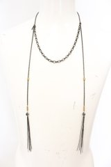 画像: S'YTE / W-TASSEL CHAIN AGATE ネックレス  ブラック O-25-01-09-065-KU-ac-YM-ZT0112-C