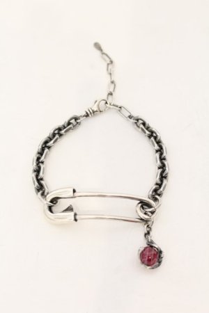 画像: gunda / PIN BRACELET ブレスレット  シルバーｘレッド O-25-01-09-068-gu-ac-YM-OS