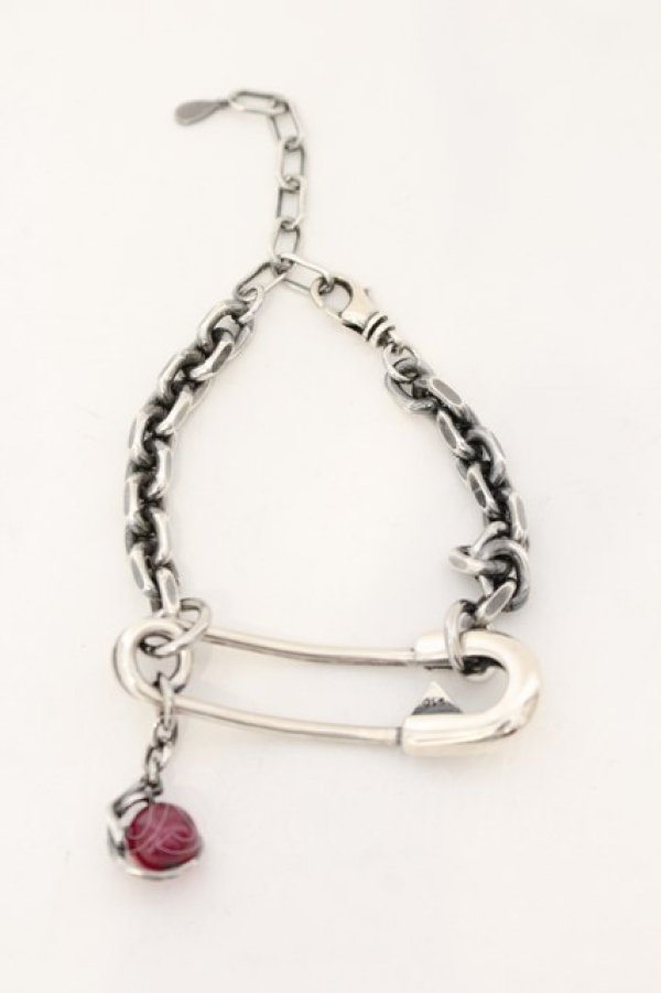 画像3: gunda / PIN BRACELET ブレスレット  シルバーｘレッド O-25-01-09-068-gu-ac-YM-OS (3)