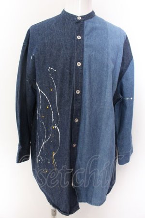 画像: GLIMCLAP / Patchwork design & gimmick processing denim シャツ S インディゴ O-25-02-12-023-CL-sh-YM-ZT0216