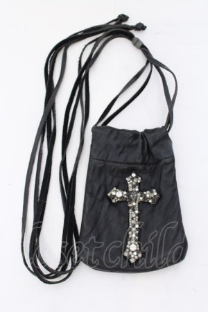 画像: IFSIXWASNINE / POUCH CROSS ポーチ（14x10）  ブラック O-25-02-13-027-IF-ba-YM-OS