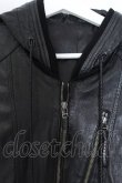 画像2: KMRii / Goat Leather Hoodie レザーパーカー 1 ブラック O-25-02-28-045-KM-ou-YM-OS (2)