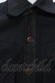 画像2: 14th Addiction / LEATHER REPAIR SHIRT　ミリタリーシャツ  ブラック O-25-02-28-058-14-sh-YM-OS (2)