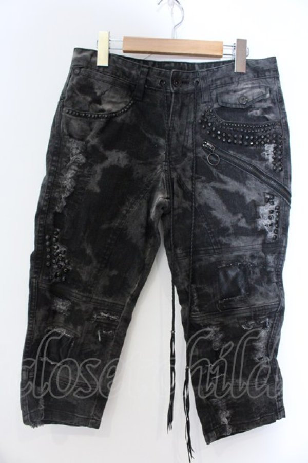 画像1: KMRii / Crush Skinny Cropped Denim パンツ 1 ブラックｘグレー O-25-02-28-096-KM-pa-YM-OS (1)