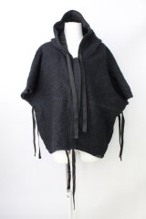 画像: A.F ARTEFACT / ジャケット.OVERSIZED HOODIE BLOUSON / REVERSIBLE-WOOL 1 ブラック T-24-01-29-008-A.-ja-YM-ZT453