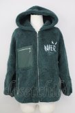 画像1: 【セール】NieR Clothing / アウター.ロゴ刺繍もこもこ F グリーン T-24-02-14-003-Ni-ou-OW-ZT351 (1)