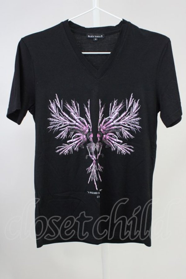 画像1: 【サマーセール】BLACK VARIA / ツインスカルプリントTシャツ M ブラック T-24-05-15-003-BL-ts-YM-ZT408 (1)