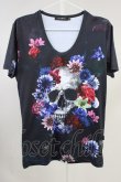 画像1: CIVARIZE / 転写スカルフラワーTシャツ’20SS 44 ブラック T-24-05-15-014-CI-ts-YM-ZT406 (1)