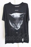 画像1: THE BLACK EYES OF DREAMLESS DEATHMASK / CAT Tシャツ M ブラック T-24-07-10-019-0-ts-YM-ZT (1)