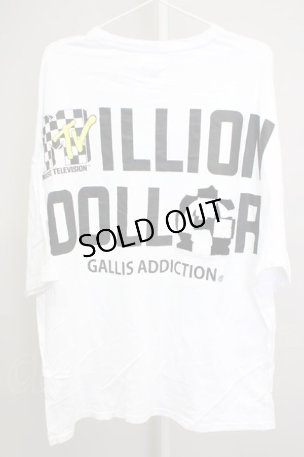 画像2: GALLIS ADDICTION / GA×MTV MILLION-DOLLER　Tシャツ 4 ホワイト T-24-08-02-006-GA-ts-YM-ZT315 (2)